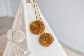 Mustard Yarn Tipi Pom Poms