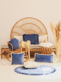Soft Velvet sierkussen schelp, 'Saphire' -MoiMili