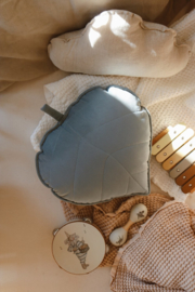 Velvet leaf pillow "Gray mint"