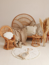 Soft Velvet sierkussen schelp, 'White' -MoiMili