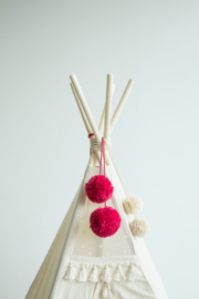 Fuchsia Tipi Pom Poms