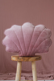 Soft velvet sierkussen schelp, 'Light pink' -MoiMili