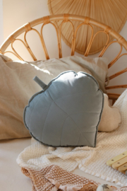 Velvet leaf pillow "Gray mint"