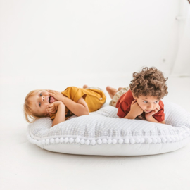 XL Floor Pillow Grey - White Rhombus