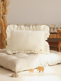 Velvet frills sierkussen , 'White' -MoiMili