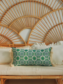 "Ocean daisy" kussen met franjes