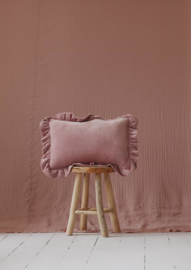 Velvet frills sierkussen , 'Light Pink' -MoiMili