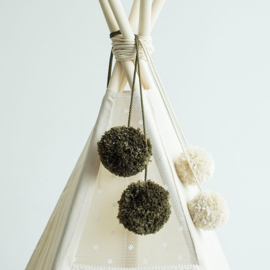 Moss Yarn Tipi Pom Poms
