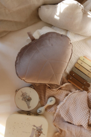 Velvet leaf pillow "dark beige"
