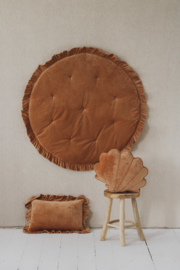 Velvet ronde (speel) mat met frills "Caramel"