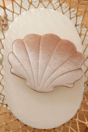 Velvet sierkussen schelp, 'Light Beige Pearl' -MoiMili