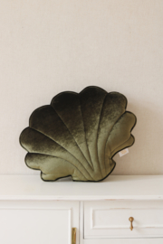Velvet sierkussen schelp, Khaki pearl' -MoiMili