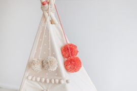 Coral Tipi Pom Poms