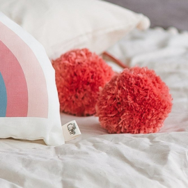 Coral Tipi Pom Poms