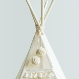 Beige Tipi Pom Poms