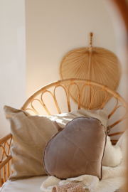 Velvet leaf pillow "dark beige"