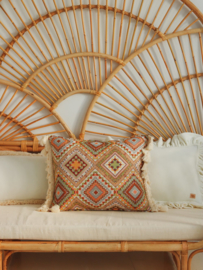 "Boho" kussen met franjes