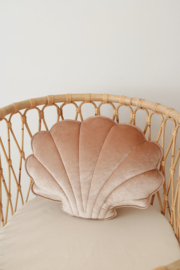 Velvet sierkussen schelp, 'Light Beige Pearl' -MoiMili