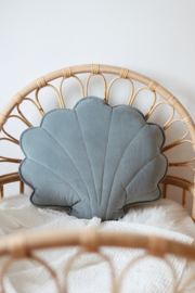 XL Velvet sierkussen schelp, 'Mint Grey' -MoiMili