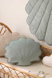 XL Velvet sierkussen schelp, 'Powder Mint' -MoiMili