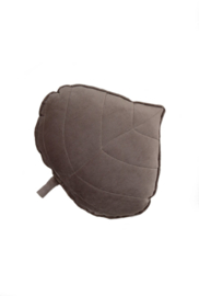 Velvet leaf pillow "dark beige"