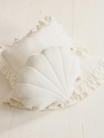 Soft Velvet sierkussen schelp, 'White' -MoiMili