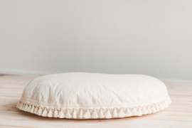 XL Floor Pillow Beige - Tassels