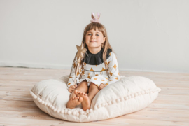 XL Floor Pillow Beige - Pom Poms
