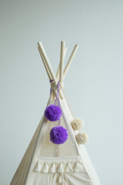 Violet Tipi Pom Poms