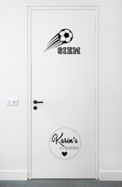 DEURSTICKER | Voetbal met naam