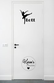 DEURSTICKER | Ballerina met naam