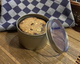 Biologische Allemans-Speltkoek groot (koek met bio gemengde noten, bio rozijnen, bio cranberry's) 4 stuks in blikje
