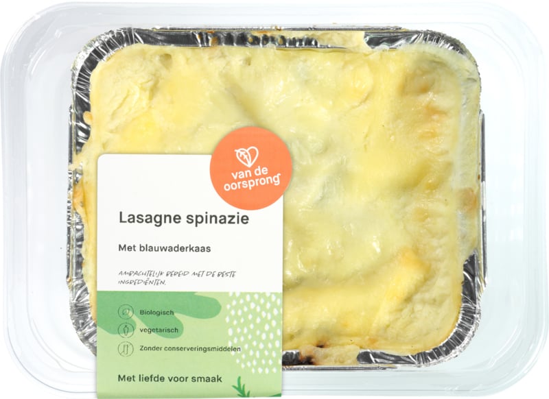 2311-Bio Spinazie-lasagna met blauwader-kaas