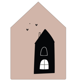 Huisje pakhuis oudroze 40 cm