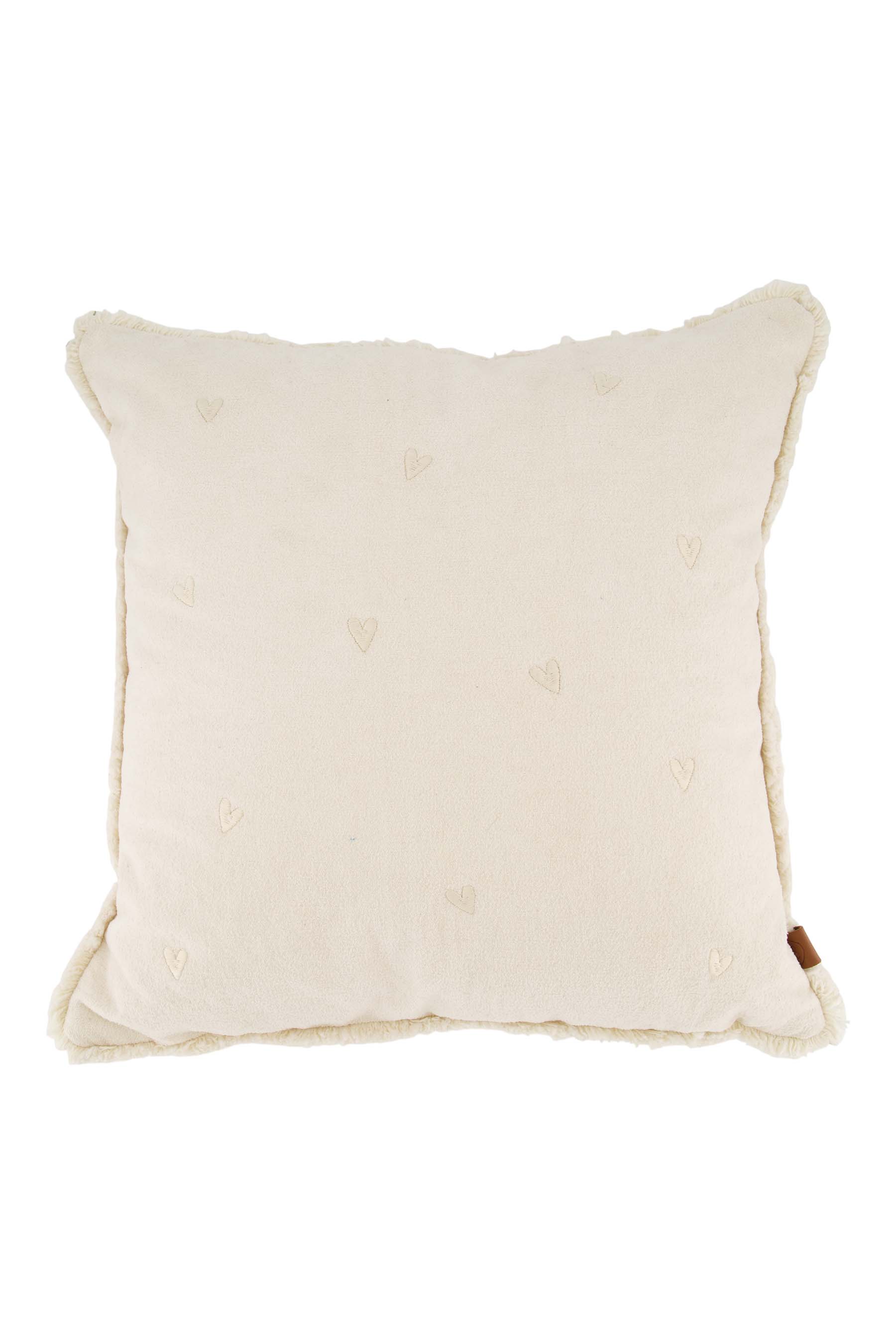 ZUSSS kussen velvet hartjes 45x45cm off white