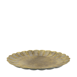 Dienblad rond metaal goud 38x38x3cm