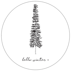 Muurcirkel hello winter 40cm