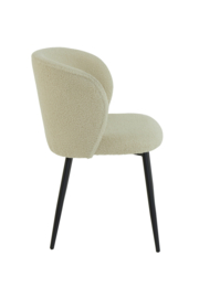 Eetkamerstoel 56x55x79 cm ELYNA teddy licht beige-mat zwart