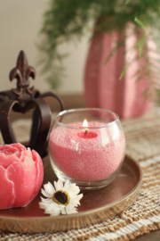 Parelzand Kaars Roze 400gr