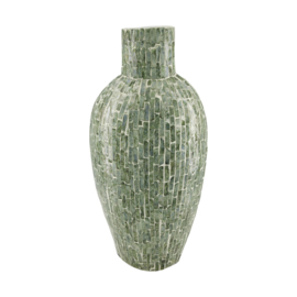 Vaas capiz 22x15x47cm donkergroen