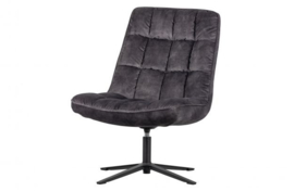 JOB DRAAIFAUTEUIL VELVET ANTRACIET