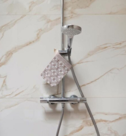 Zusss set van 2 washandjes mozaïek off white/leem