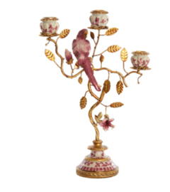 Kandelaar 3L 22,5x9x31,5 cm LOROS bordeaux-crème+brons