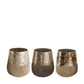 Theelichthouder glass Ø10x15cm C/3