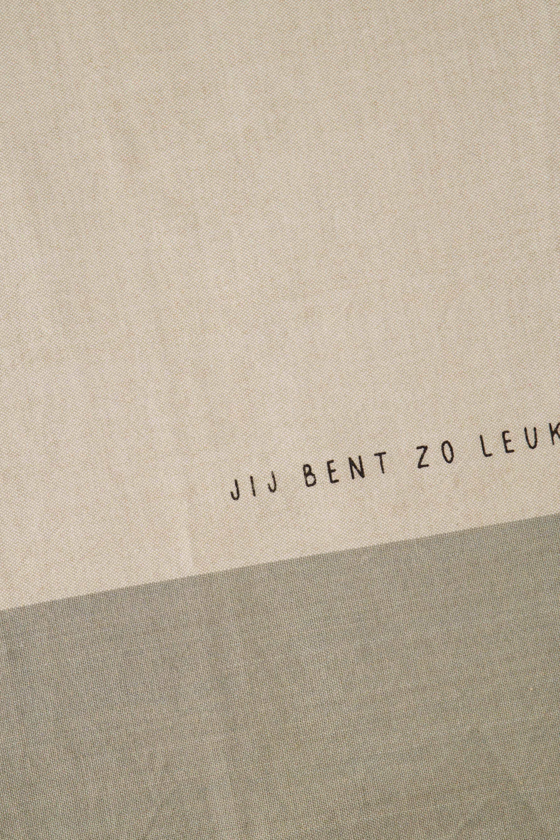 ZUSSS keukenset jij bent zo leuk grafisch patroon zand/grijs/groen