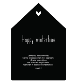 Huisje wintertime zwart 30cm