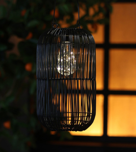 Hanglamp solar LED Giona M zwart