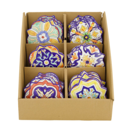 Onderzetter ceramic 11x11x0.7cm - Multicolor p/st