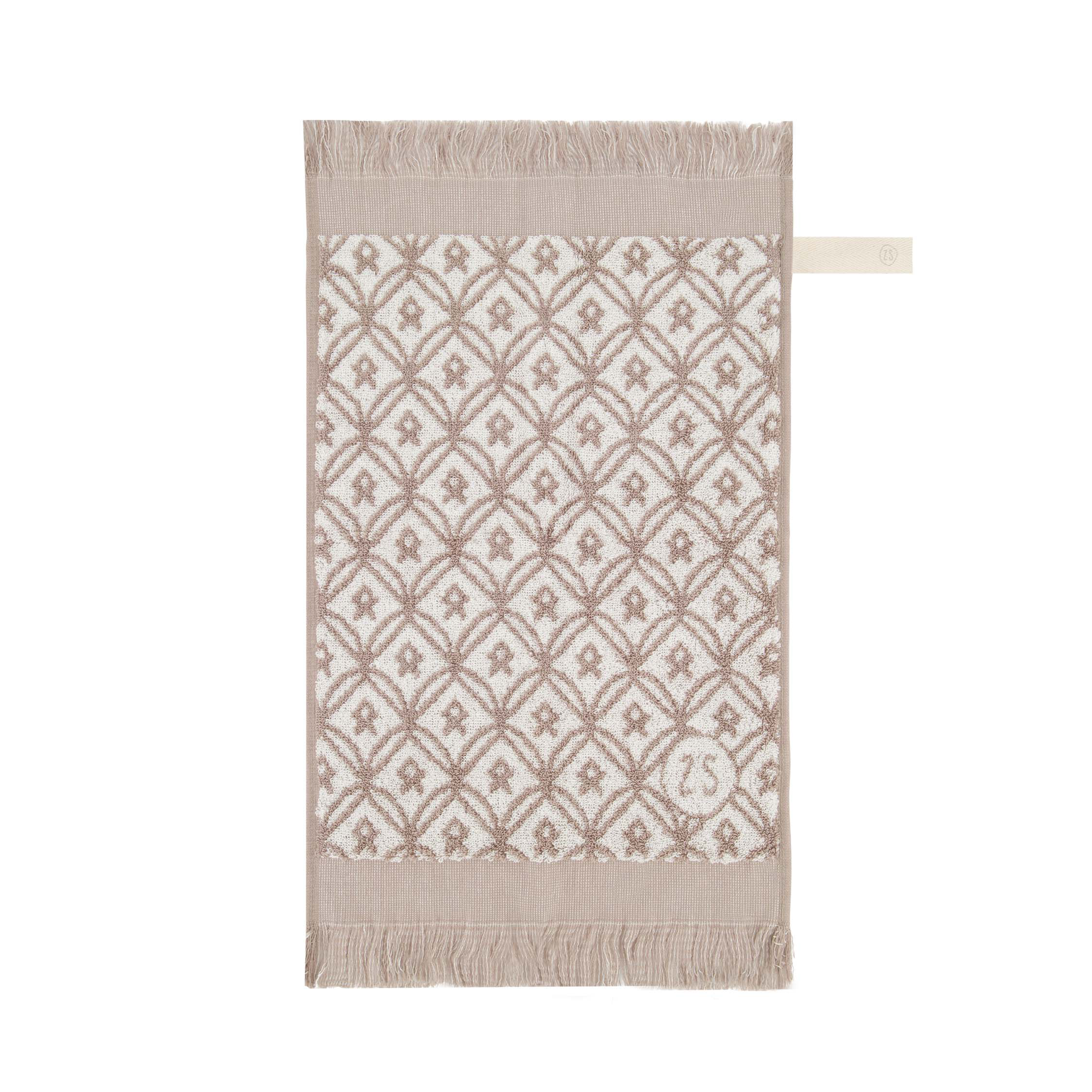 Zusss Gastendoekje - mozaïek - 30x55cm - offwhite/leem