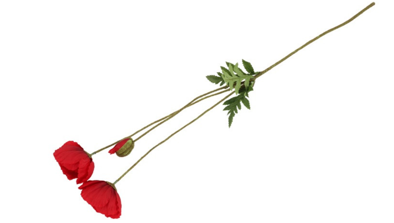Kunstbloem Papaver rood